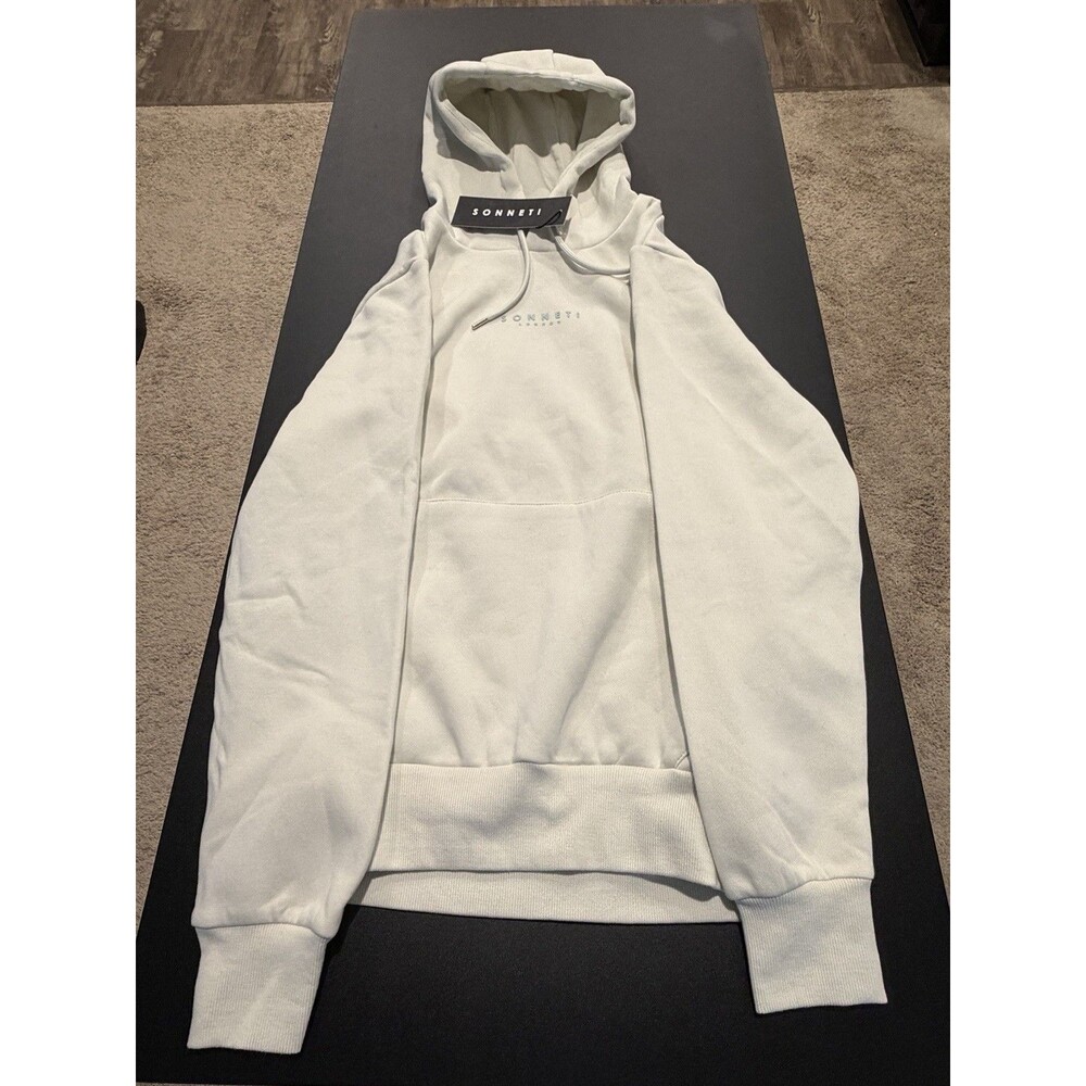 Sonneti London Mens Hoodie M Light Gray Blue Logo Pullover Sweatshirt NWT $40